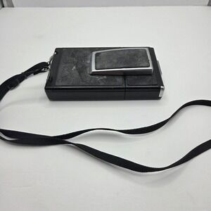 Polaroid SX-70 Land Camera Folding Instant Film Vintage Black Silver Case Strap